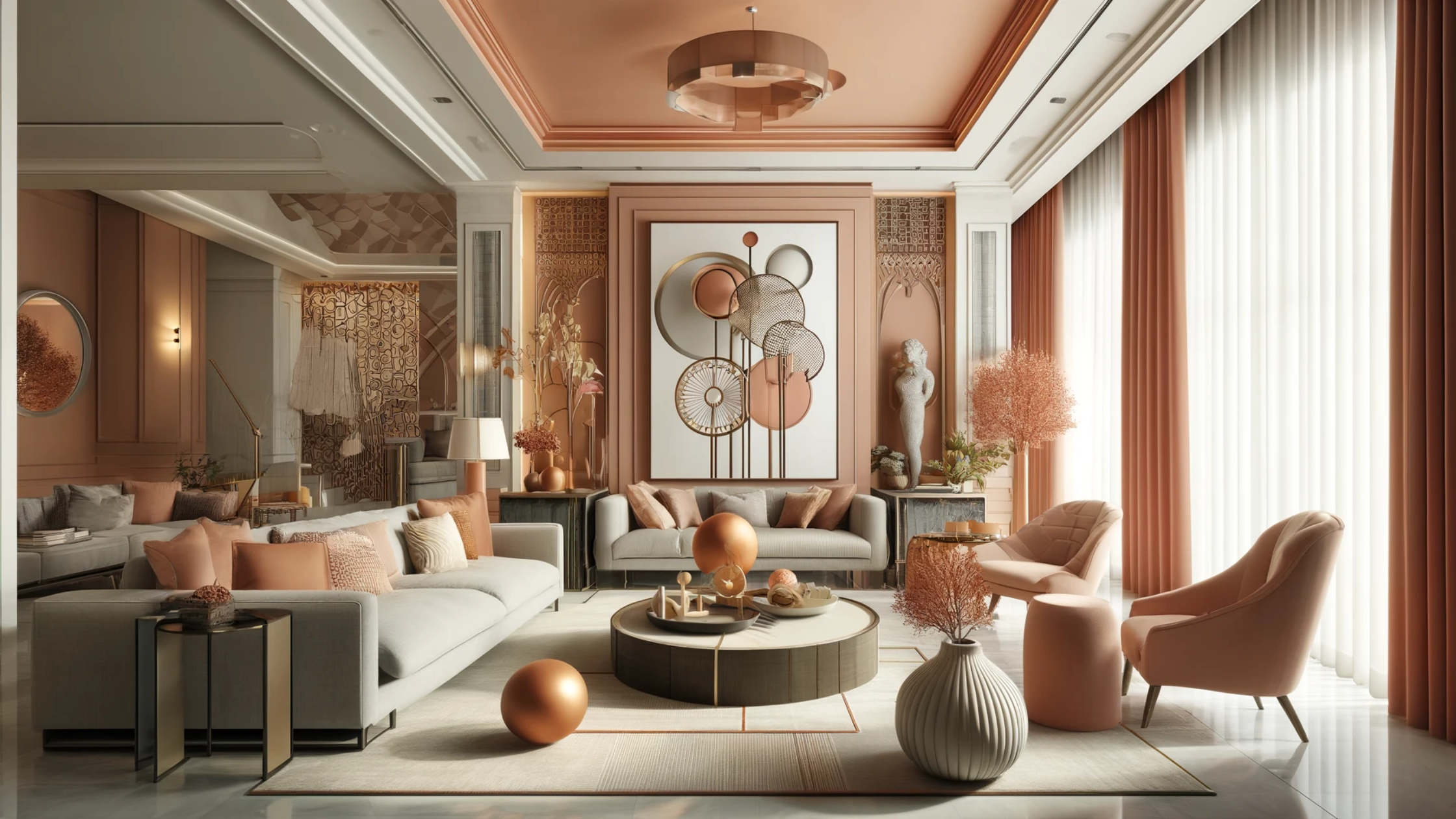 SJ DESIGN CONSULTANTS - NEW DELHI - How to Incorporate Peach Fuzz into your Interiors: Pantone Colour of the Year 2024